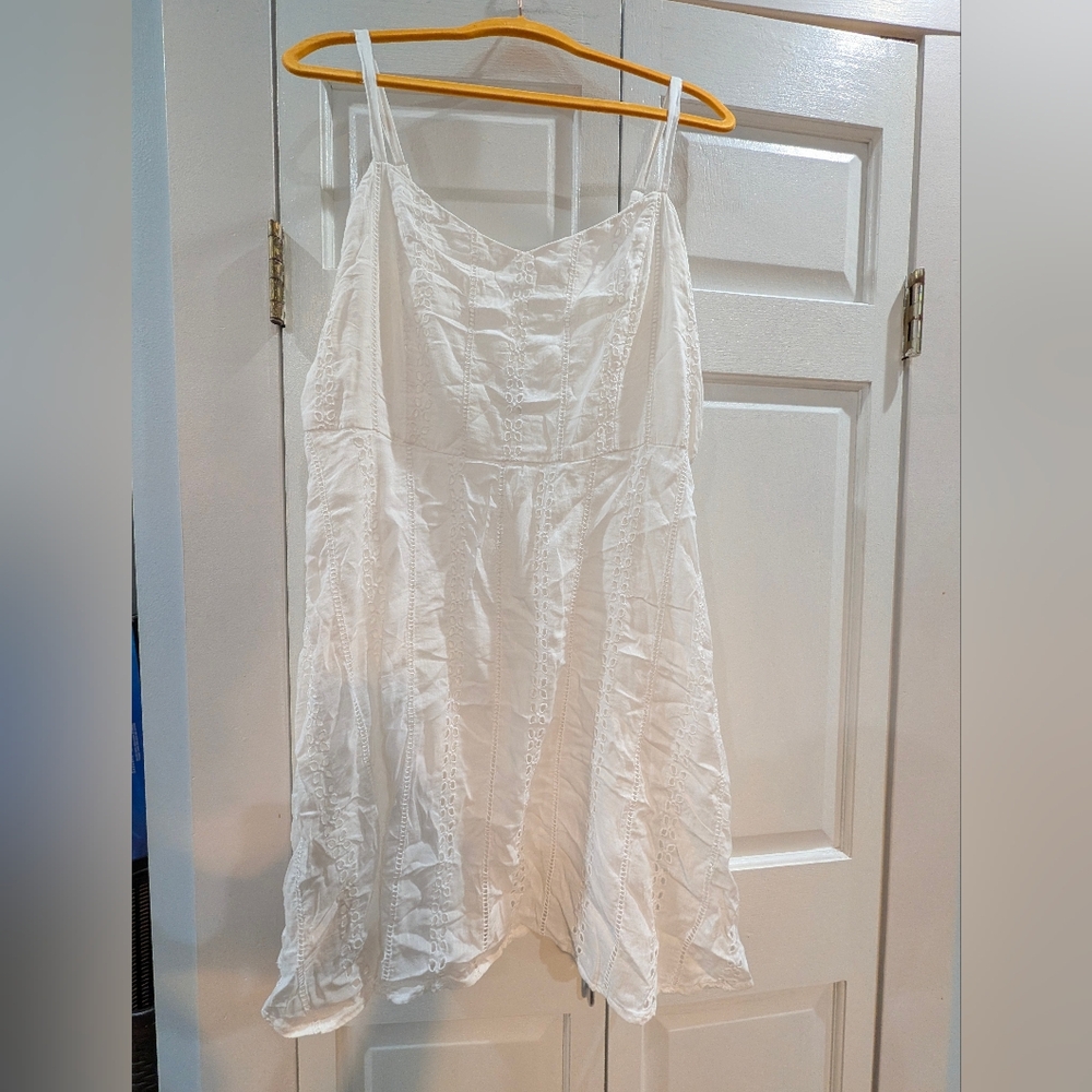 OLD NAVY White Eyelet Sleeveless Cami Dress